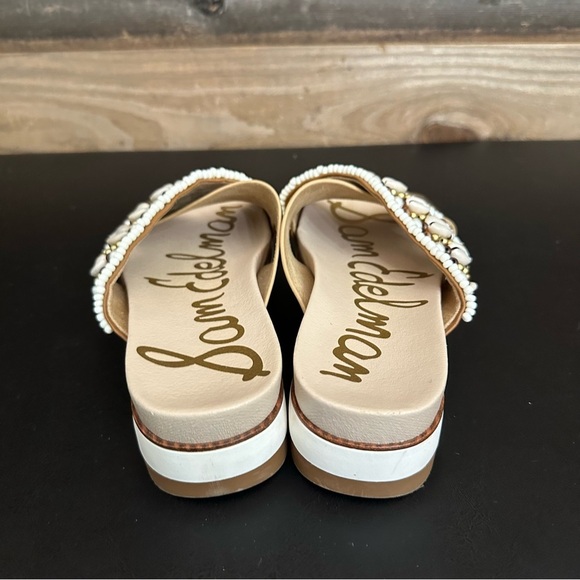 Sam Edelman Sandals Womens 7M Audrea Slide Slip On Shoes Shells Beads Platform - Picture 10 of 10